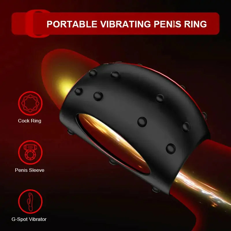 PR2: Wearable Vibrating Cock Ring with Textured Penis Sleeve