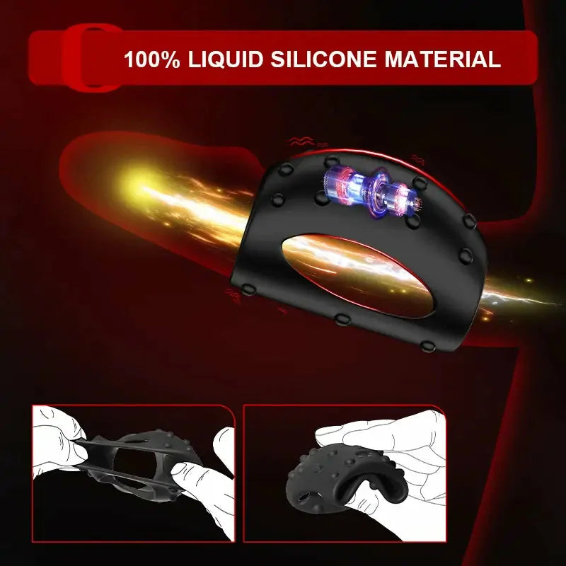 PR2: Wearable Vibrating Cock Ring with Textured Penis Sleeve