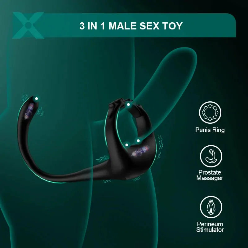 PR4: Remote-Controlled Cock Ring and 3-in-1 Prostate Massager
