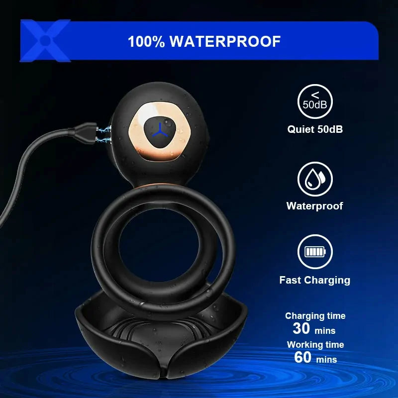 PR5: 3-in-1 Vibrating Cock Ring with Scrotal and Clitoral Stimulation