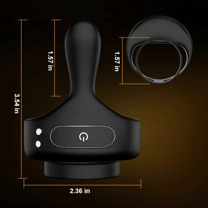 PR6: Remote-Controlled 3-in-1 Cock Ring with Perineum Stimulator
