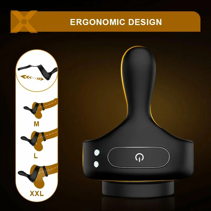 PR6: Remote-Controlled 3-in-1 Cock Ring with Perineum Stimulator