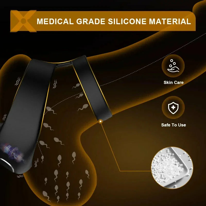 PR6: Remote-Controlled 3-in-1 Cock Ring with Perineum Stimulator