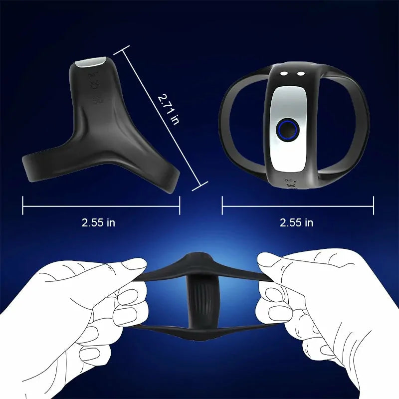 PR7: Dual-Ring Vibrating Cock Ring with Triangular Support