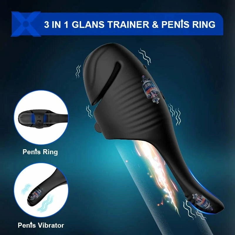 XG2: Dual-Motor Glans Trainer with 10 Vibration Modes & Adjustable Buckle
