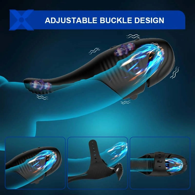 XG2: Dual-Motor Glans Trainer with 10 Vibration Modes & Adjustable Buckle