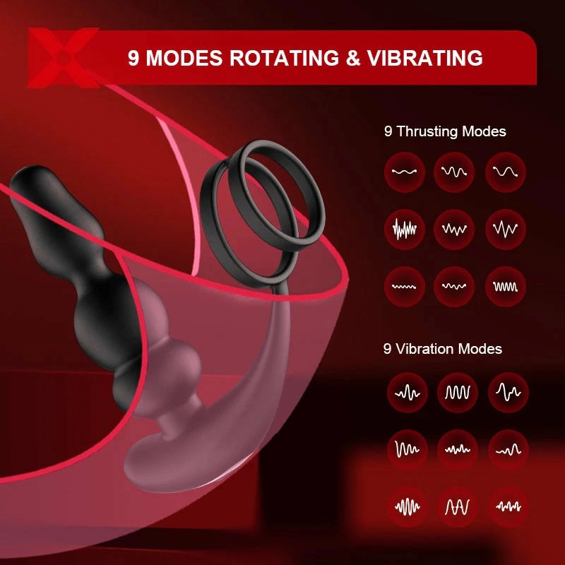 PM14: Beaded Rotating Prostate Massager with Wireless Remote