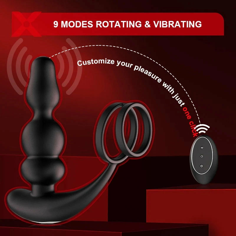 PM14: Beaded Rotating Prostate Massager with Wireless Remote