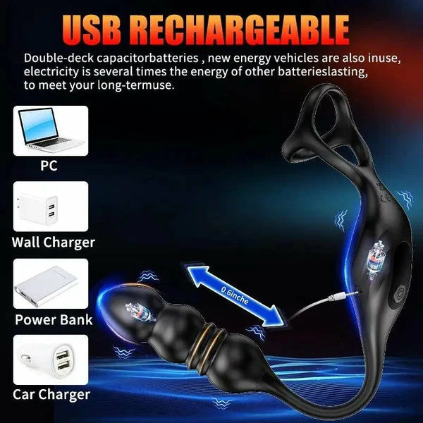 PM6: Thrusting and Vibrating Prostate Massager with Wireless Remote