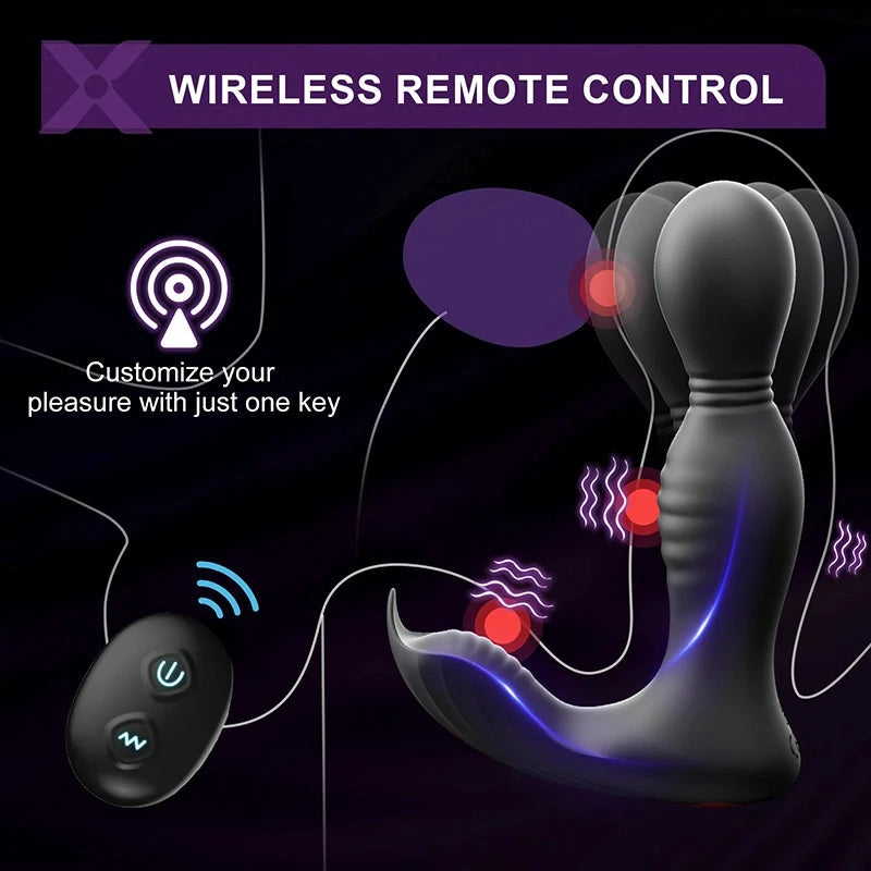PM8: Triple-Motor Rotating, Vibrating and Licking Prostate Massager