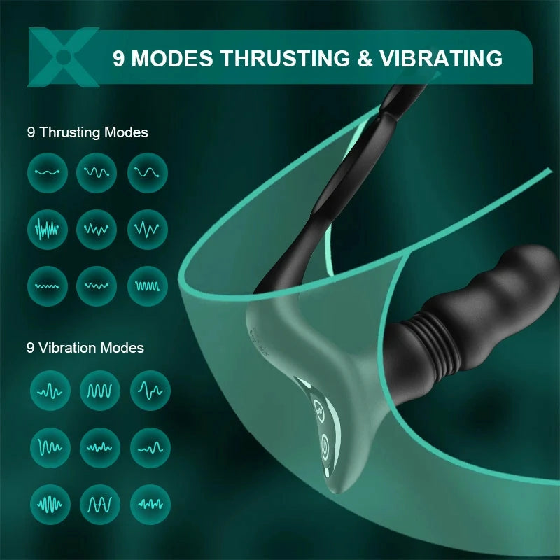 PM9: Thrusting and Vibrating Prostate Massager with Wireless Remote