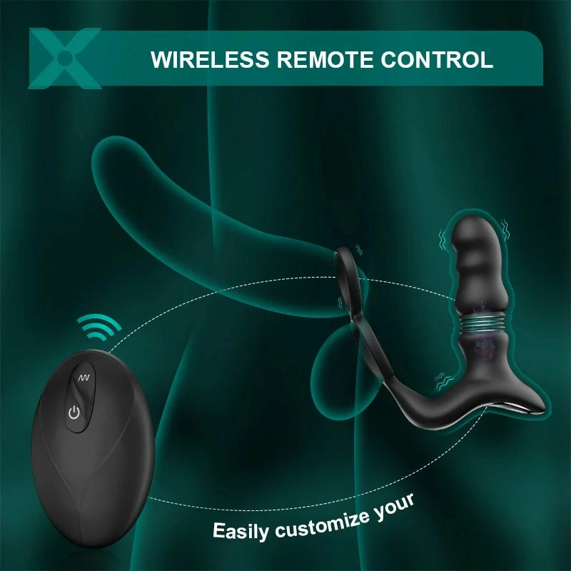 PM9: Thrusting and Vibrating Prostate Massager with Wireless Remote