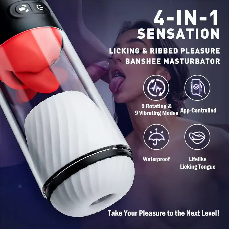 XR10: Blowjob Machine with App Control, Tongue & Fully Waterproof