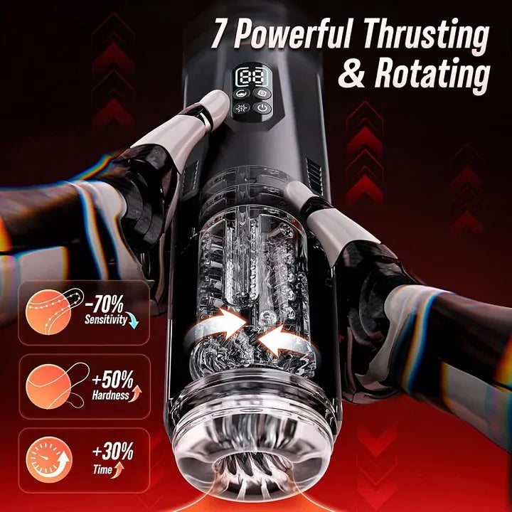 XR19: Blowjob Machine with Hands-Free Base, App Control & Dual Vibration