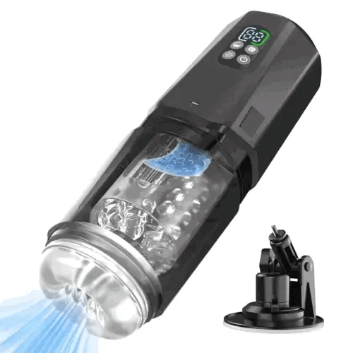 XR19: Blowjob Machine with Hands-Free Base, App Control & Dual Vibration