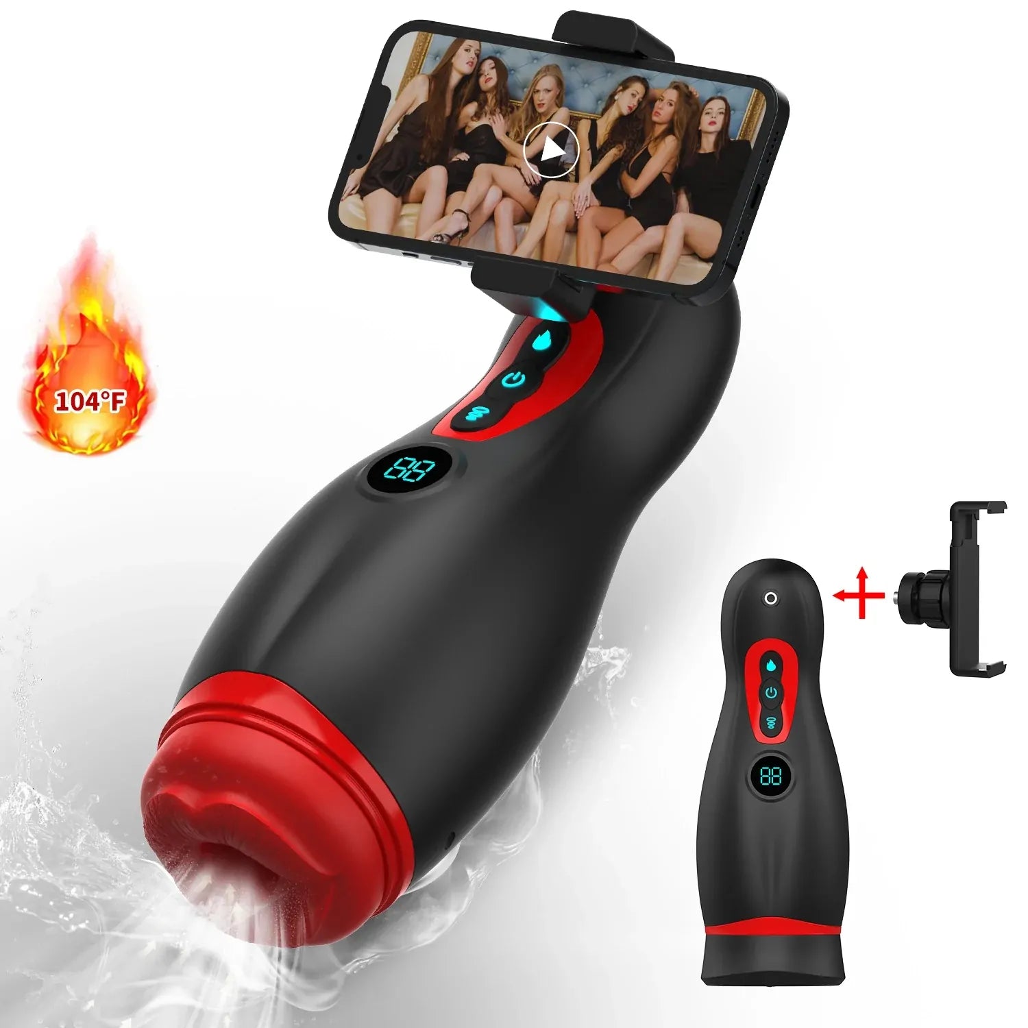 XS1: Male Masturbator with Suction, Vibration, Heat & Phone Holder