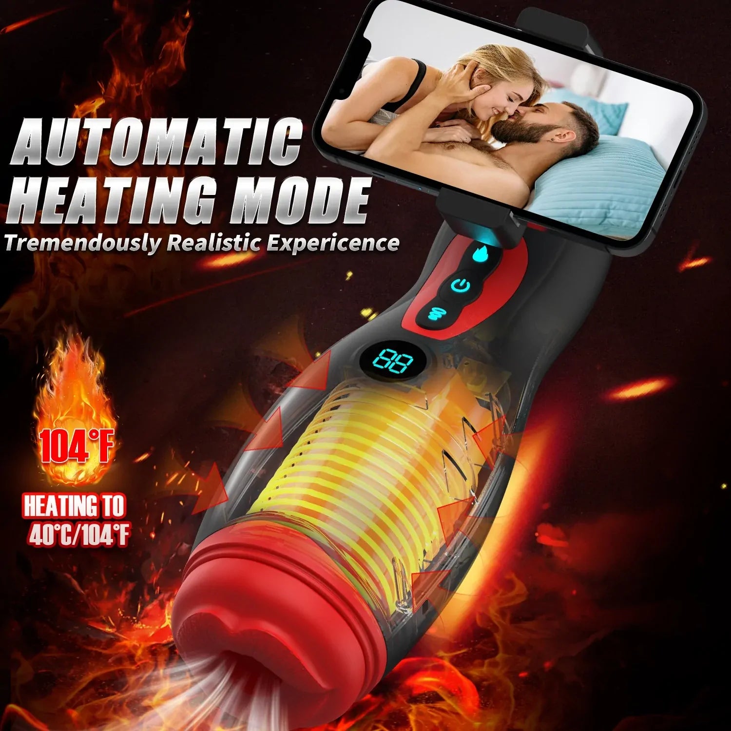XS1: Male Masturbator with Suction, Vibration, Heat & Phone Holder