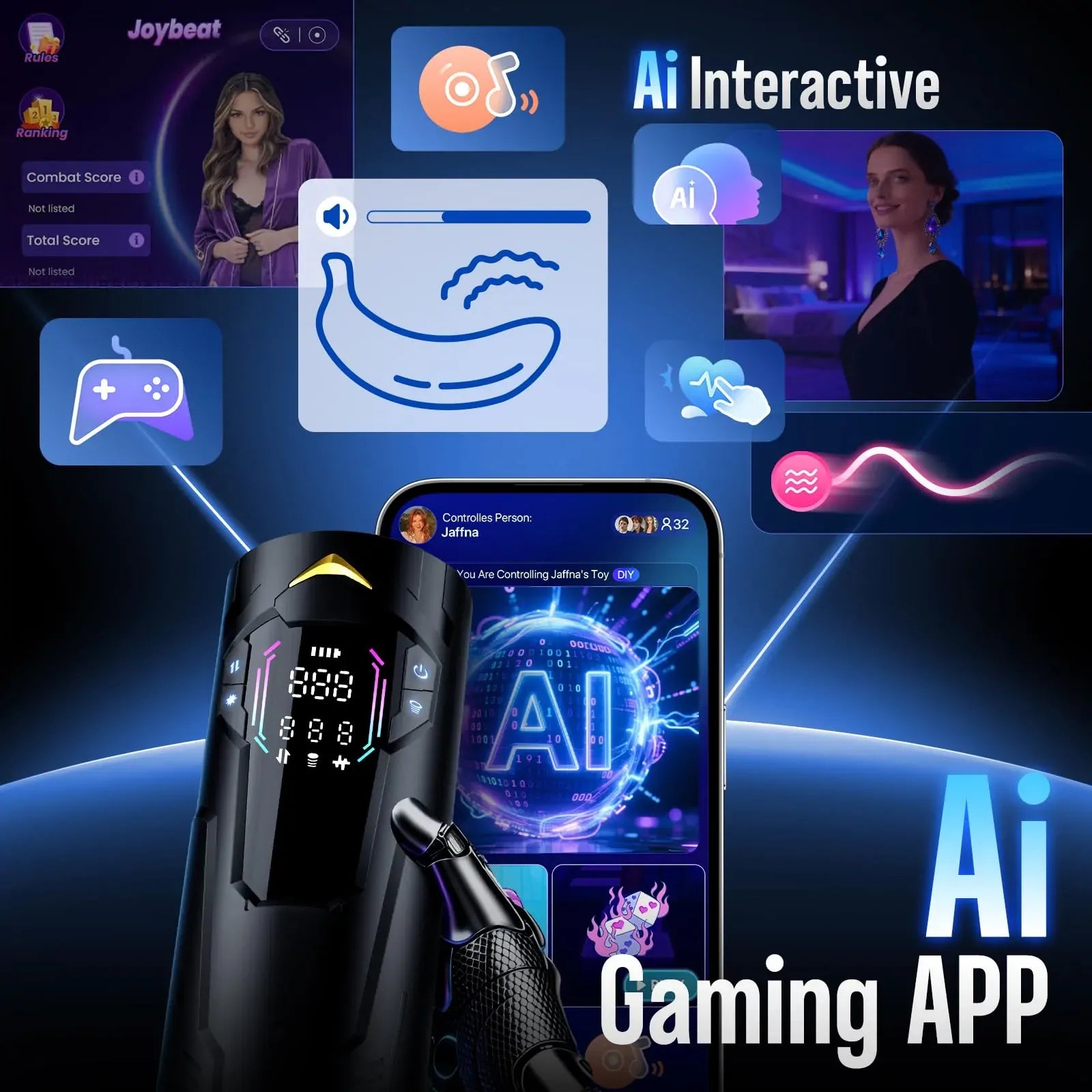 XT4: Male Masturbator with Squeeze-Suction, App Control & Hands-Free Mount