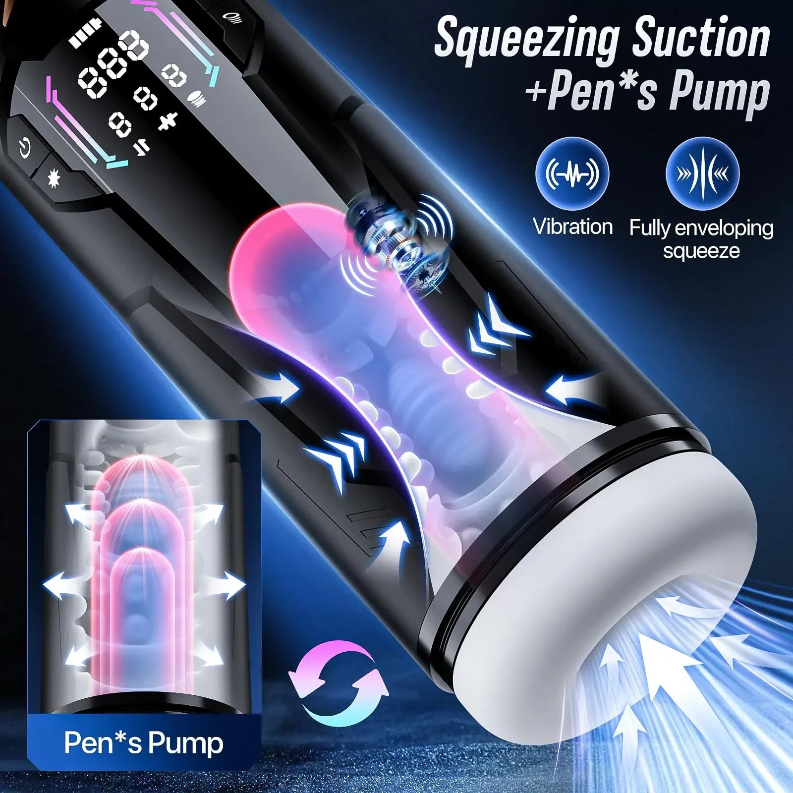 XT4: Male Masturbator with Squeeze-Suction, App Control & Hands-Free Mount