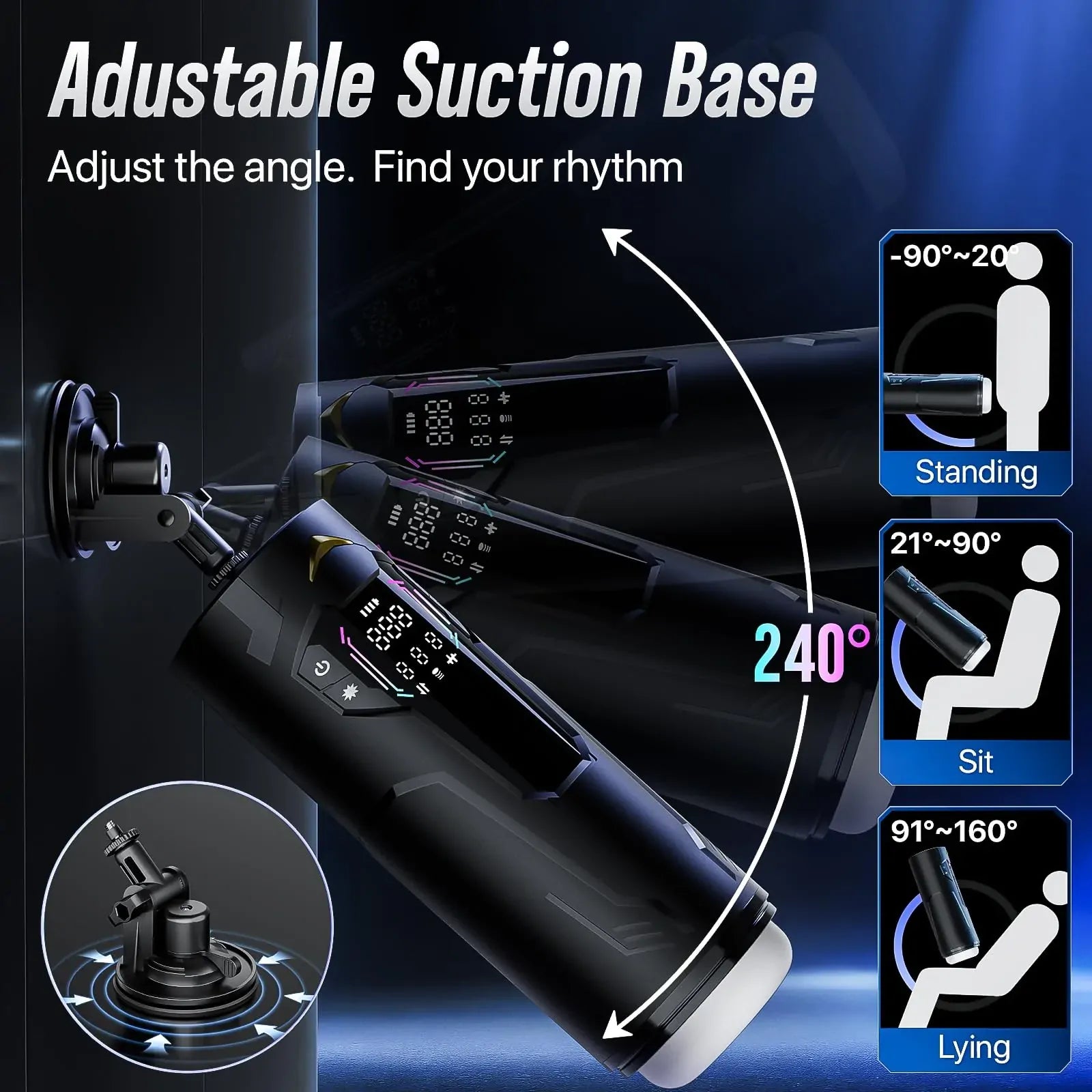 XT4: Male Masturbator with Squeeze-Suction, App Control & Hands-Free Mount