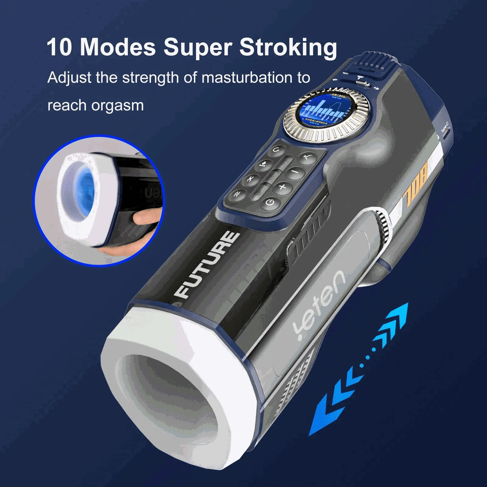XT7: Male Masturbator with Airbag Massage, Heated Base & Dual Sleeves