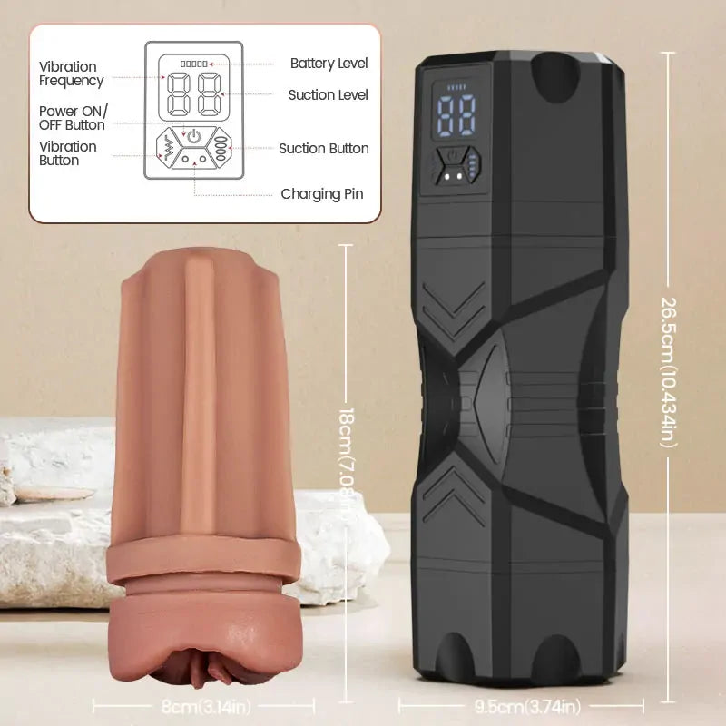 XV10: Male Masturbator with Vacuum Suction, 9 Vibes & Fully Waterproof
