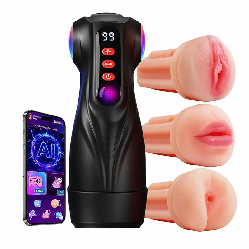 XV11: Male Masturbator with 3 Realistic Sleeves, Suction & App Control