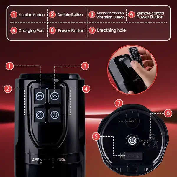 XV5: Male Masturbator with Oral Suction, Vibration & Remote Control