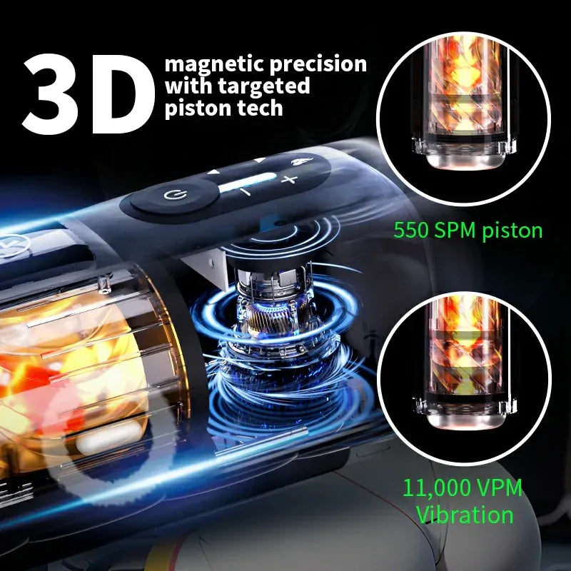 XT8 Pro: Male Stroker with 360° Heating, 550 SPM Thrusting & Vibration
