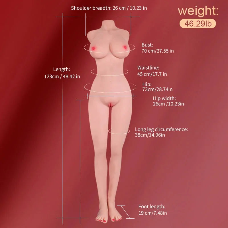 Elena: 21 kg Headless Sex Doll with Long Legs & Slender Model Body