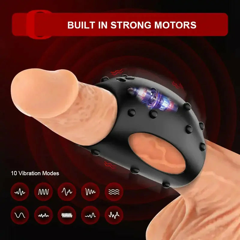 PR2: Wearable Vibrating Cock Ring with Textured Penis Sleeve
