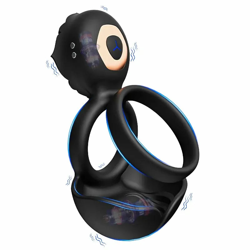 PR5: 3-in-1 Vibrating Cock Ring with Scrotal and Clitoral Stimulation