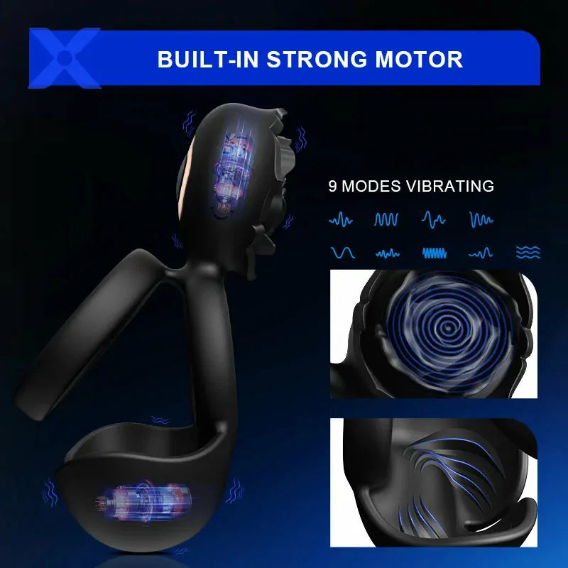 PR5: 3-in-1 Vibrating Cock Ring with Scrotal and Clitoral Stimulation