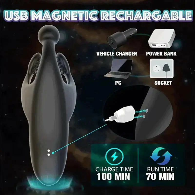 XG9: Portable Penis Head Stimulator with 20 Patting & Vibration Modes