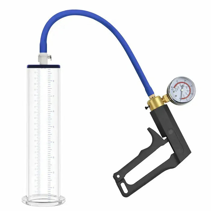 Manual Male Enhancement Pump with Pressure Gauge & Metal Handle
