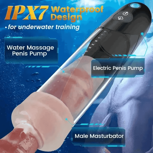 Bathfun Water Penis Pump with 3 Suction Modes & Swirl Jets