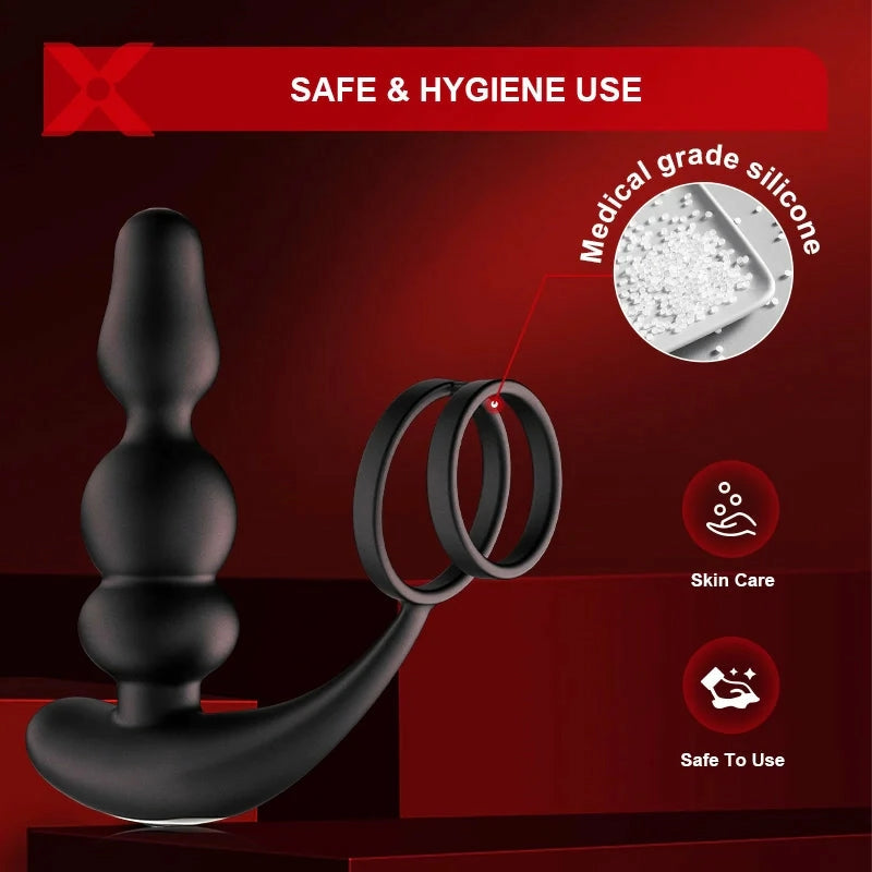 PM14: Beaded Rotating Prostate Massager with Wireless Remote