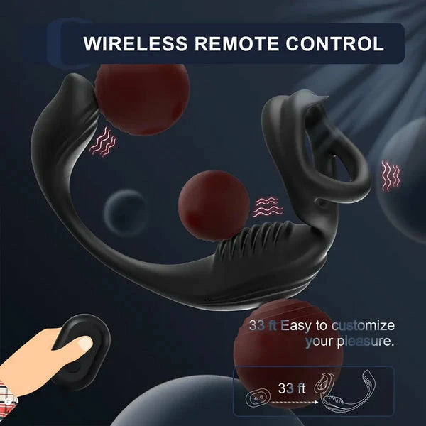 PM5: Ribbed Dual-Motor Prostate Massager with Wireless Remote