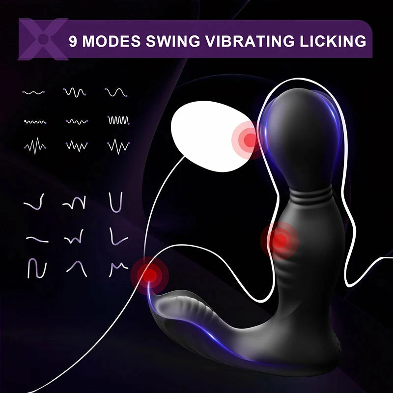 PM8: Triple-Motor Rotating, Vibrating and Licking Prostate Massager