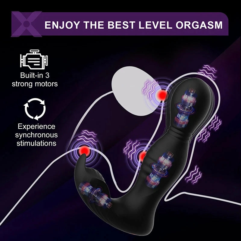 PM8: Triple-Motor Rotating, Vibrating and Licking Prostate Massager
