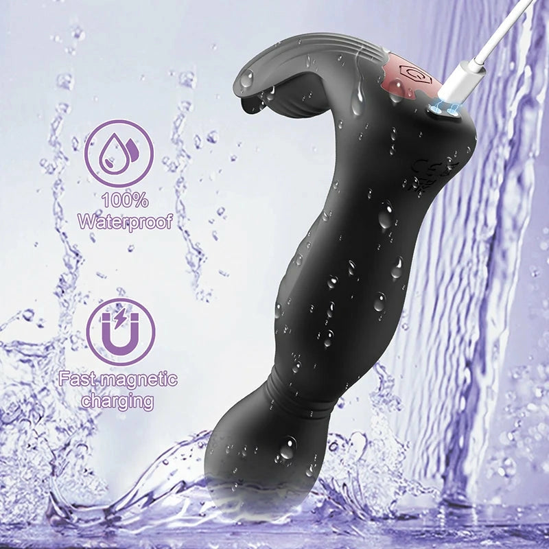 PM8: Triple-Motor Rotating, Vibrating and Licking Prostate Massager