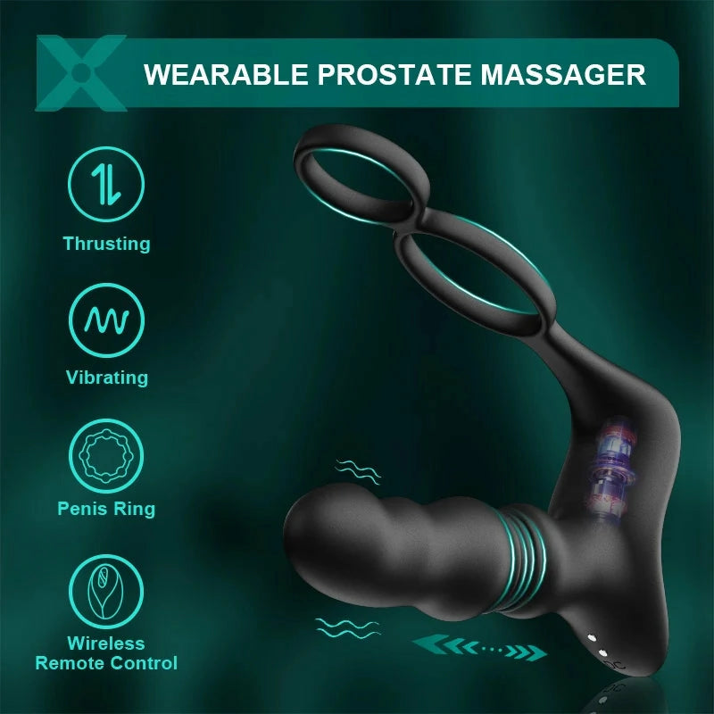 PM9: Thrusting and Vibrating Prostate Massager with Wireless Remote