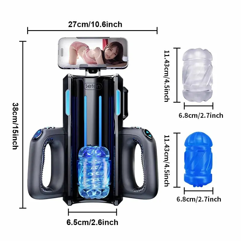 XT5: Auto Masturbator with 700 SPM Motor, Dual Sleeves & Phone Holder