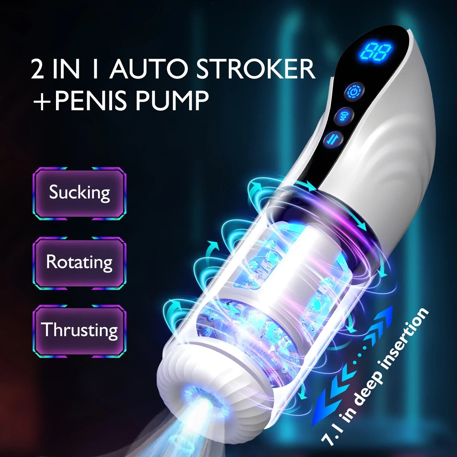 XS17: Blowjob Machine with Sucking, Rotating & Thrusting Modes