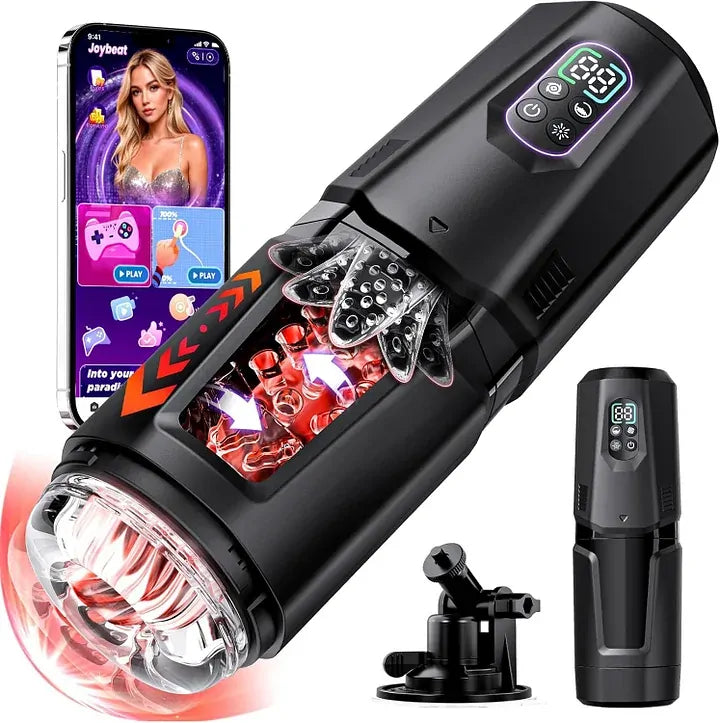 XR19: Blowjob Machine with Hands-Free Base, App Control & Dual Vibration