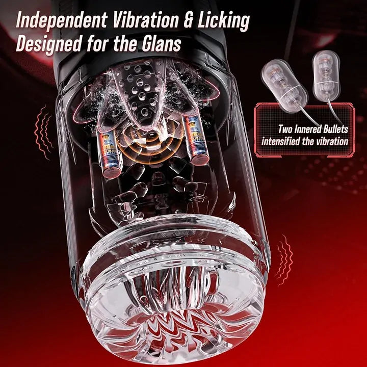 XR19: Blowjob Machine with Hands-Free Base, App Control & Dual Vibration