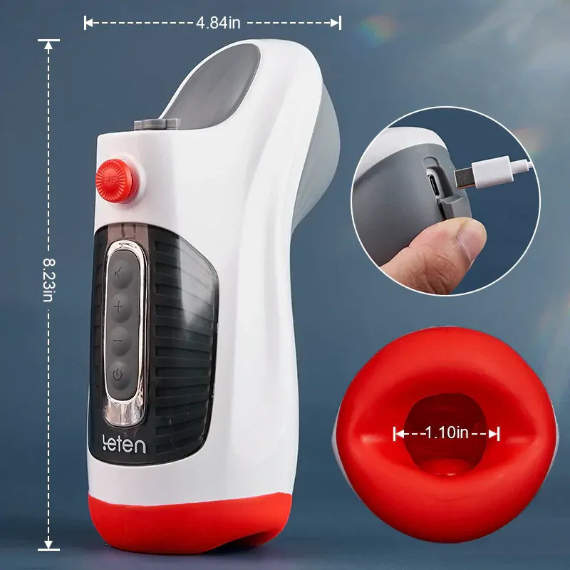 Leten Air Blast: Blowjob Simulator with Air-Control Vacuum & Vibrating Stroker