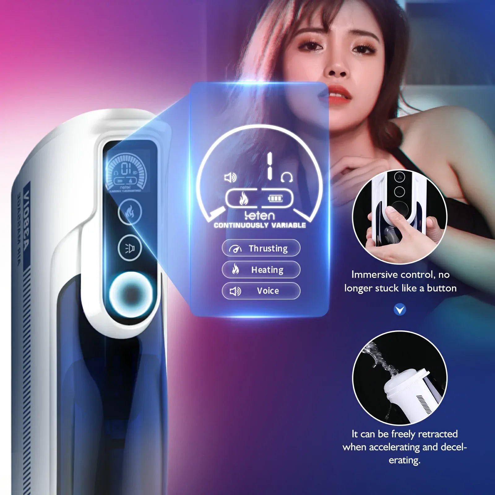XT9 Plus: Male Masturbator with Rocking Thrust, Heat, Voice