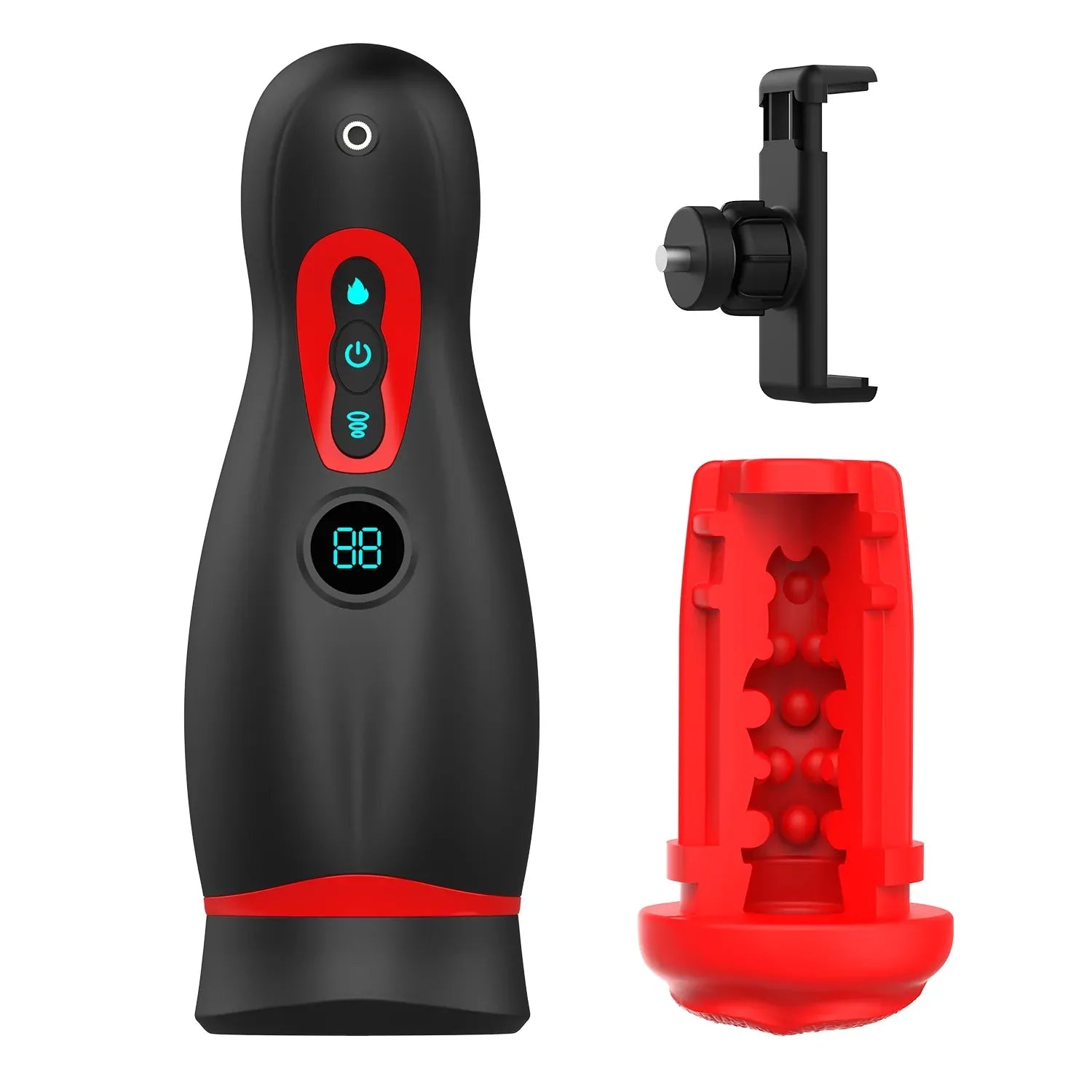 XS1: Male Masturbator with Suction, Vibration, Heat & Phone Holder
