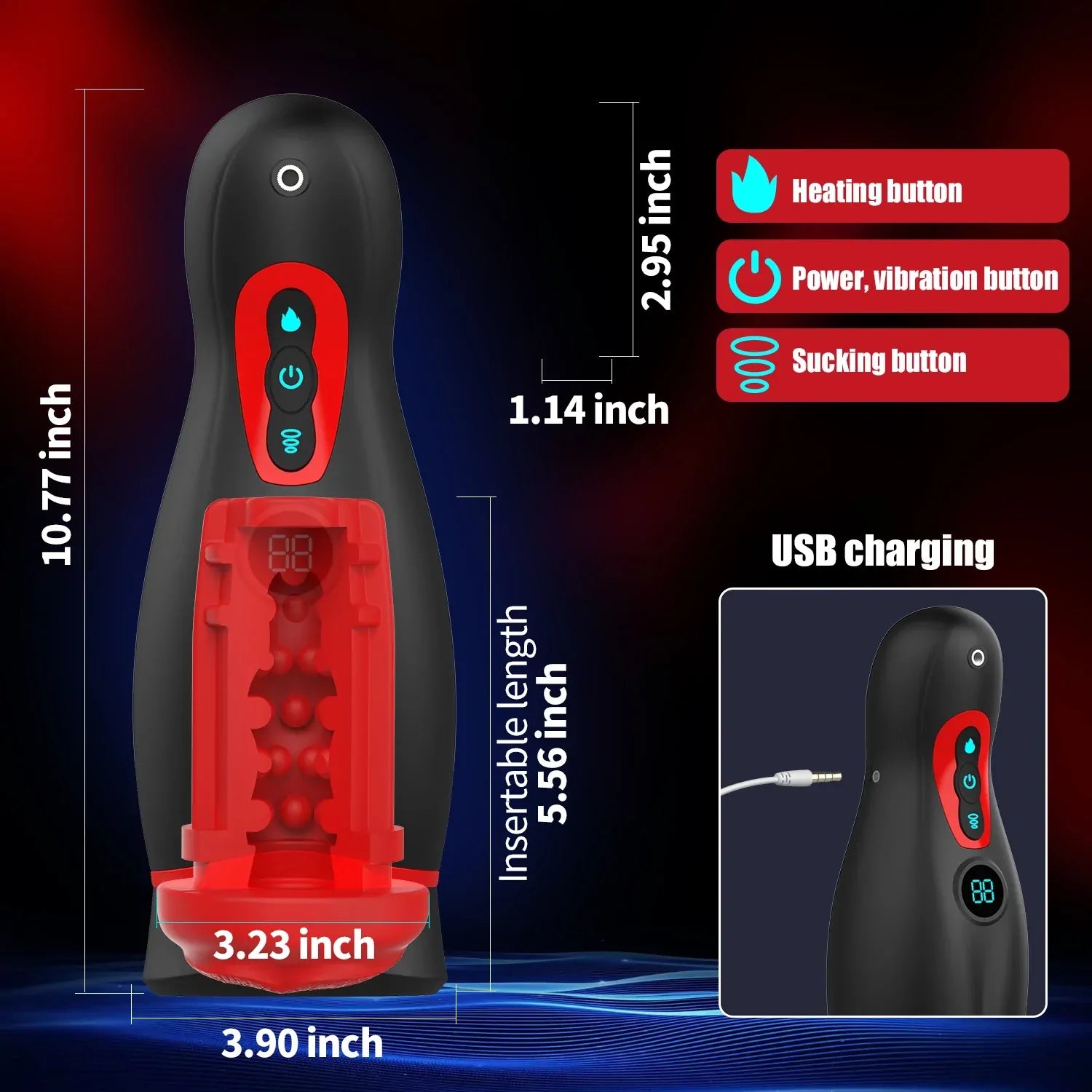 XS1: Male Masturbator with Suction, Vibration, Heat & Phone Holder